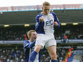 Mikael Forssell celebrates a goal