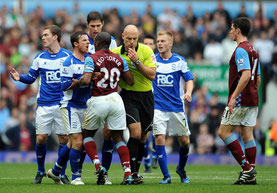 Action during the match Birmingham City against Aston Villa