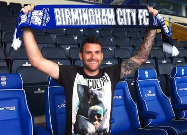 David Lucas mit Birmingham City-Schal)